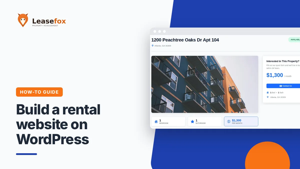 Build a rental property website with WordPress with a LeaseFox listing page